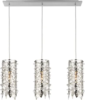 Obrázok produktu pre Závesné svietidlo VITRA 3xE14/40W, strieborná/čierna, D: 60 Š: 10 V: 120 cm, pätica E14, stmievateľné