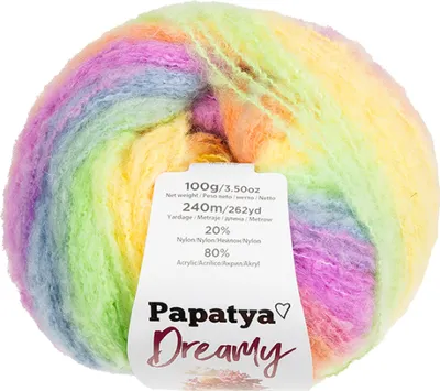 Produktbild von PAPATYA DREAMY-Garn – 100 g / 240 m – Gelb, Orange, Lila