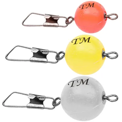 Produktbild von Trout Master Swivel Snap Pilot - 5 Pilotkugeln mit Wirbel, Durchmesser / Farbe:16mm / White