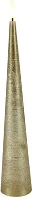 Zdjęcie produktu dla Świeca stożkowa LED Countryfield rustykalna złota dekoracja 29,5 cm