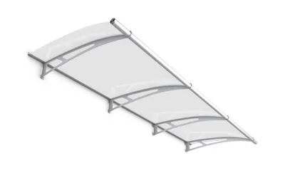 Produktbild von Gutta Pultvordach PT/L Edelstahl 4 mm, satiniert weiß L(W)270
