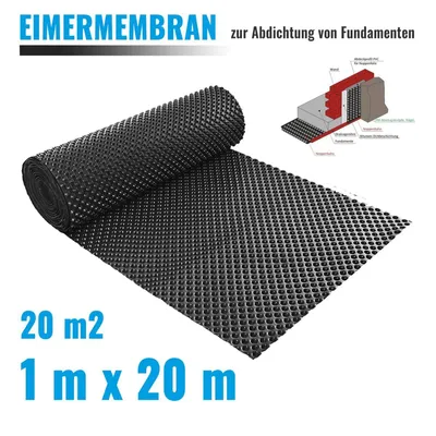Produktbild von Eimermembran Noppenbahn Noppenfolie Mauerschutz Grundmauerfolie 1m x 20m - 20m²