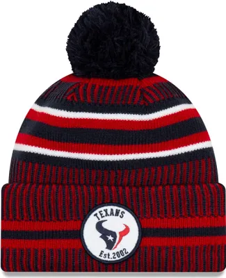 Produktbild von NFL Houston Texans Sideline 2019 Bobble Wollmütze cuffed knit hat NewEra