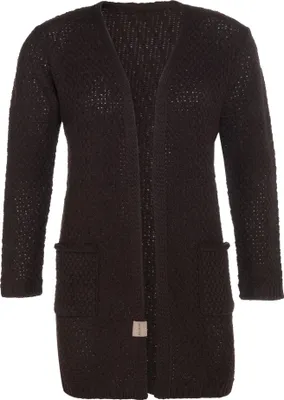 Produktbild von Knit Factory Luna Strickjacke - Dunkelbraun - 36/38 - Mit Taschen