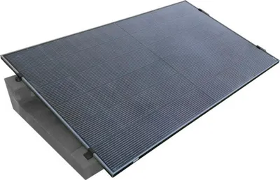 A solar panel mount on a white background.