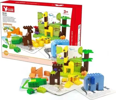 Produktbild von Dubie Baustein-Set Zoo Tiere große Klemmbausteine