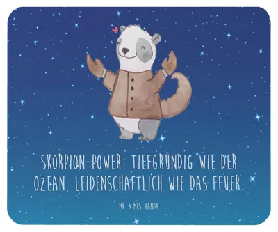Produktbild von Mr. & Mrs. Panda Mouse Pad Skorpion Astrologie - Sternenhimmel Blau - Geschenk, mousematte, Sternzeichen, laptop mauspad, mausteppich, Geburtstagsgeschenk, Mousepad