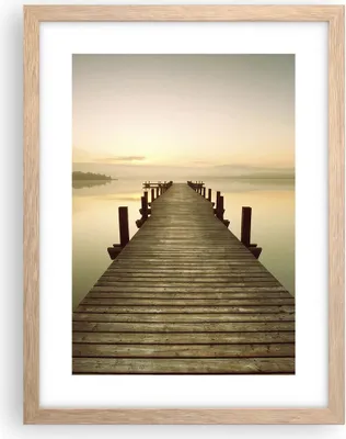 Produktbild von Gerahmtes Poster - Rahmen in heller Eiche - Brücke See - 30x40 cm - Wand Bild - Wanddeko - Wandbilder - Kunstposter - Wandposter - Bilderrahmen - Bilder - Kunstdruck - Wandbild - P2NPA30x40-3625
