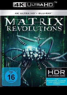 Produktbild von PLAION Matrix Revolutions (4K UHD), Film, Blu-ray, Deutsch, Englisch, Spanisch, Italienisch, Portugiesisch, 129 min, Aktion, Dänisch, Finnisch, Griechisch, Norwegisch
