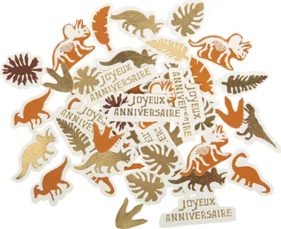 Image de 100 confettis décoratifs dinosaures 2 à 5,5 cm - taille unique