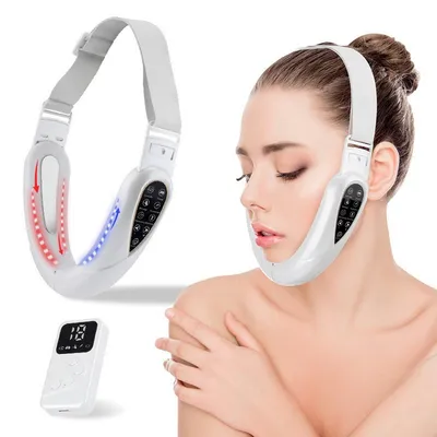 Produktbild von Gesichtsmassagegerät,EMS-Vibrationsgerät für V-Gesicht,5 Modi&15 Intensitäten,5-Farb-Lichttherapie,sichtbarer 3D-Lifting-Effekt in nur 20 Min täglich