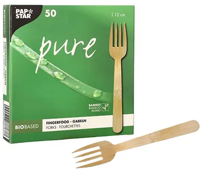 Immagine prodotto di PAPSTAR 88767 Forchettine per alimenti "pure" 120 mm naturali