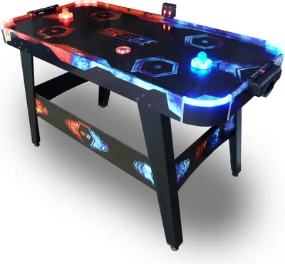 Produktbild von Carromco Airhockey Tisch Fire vs. Ice Hockey Spieltisch LED Lichteffekte belüftetes Spielfeld beleuchtete Pucks & Pusher elektronischem Punktezähler