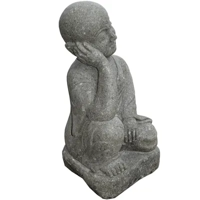 Produktbild von Stonox Shaolin Mönch Figur Junagadh Basanit frostbeständig 54x58x104cm