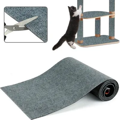 Obrázek produktu pro Krabmat 200 x 40 cm – Samolepicí podložka pro kočky – Ochrana proti poškrábání – Ochranná podložka na nábytek – Ochrana pohovky proti poškrábání – Ochranná podložka na podlahu, stěny a nábytek