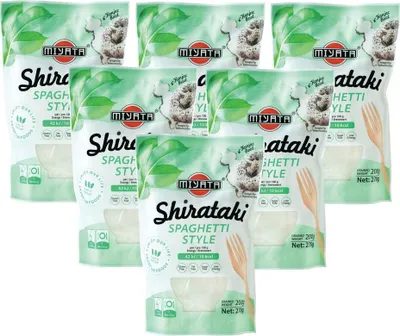 Produktbild von 6er-Pack MIYATA Shirataki Konjak Nudeln Spaghettiform 270g/ 200g ATG | Spaghetti Style | LOW CARB