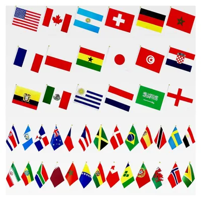 Produktbild von 226 verschiedene Länder, internationale Mini-Handflaggen für Eröffnungen, Bars, Schulen, Büros, Sportveranstaltungen und internationale Festivals