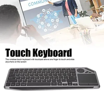 Produktbild von Bewinner Wireless Keyboard Touchpad, 2,4G/BT Dual -Modus -Touch -Tastatur, genaue Cursorsteuerung, farbenfrohe TV -Hintergrundbeleuchtung Laptop, Tabl