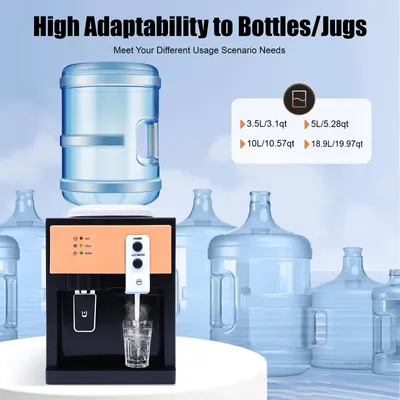 Produktbild von Wasserspender, 220V Spannung, 550W Heizleistung, 75W Kühlleistung, 360x240x270mm Abmessungen, maximale Heizkapazität 500ml