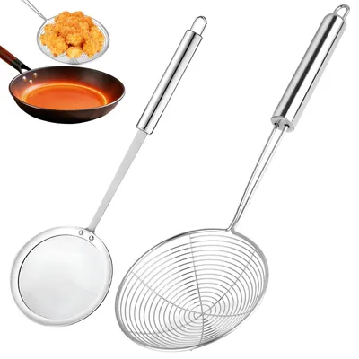 Image de Lot de 2 cuillères en acier inoxydable perforées pour la cuisine