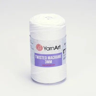 Obrázek produktu pro YarnArt Twisted Macrame 3mm příze 250 g / 90 m - barva 751 bílá - makramé příze