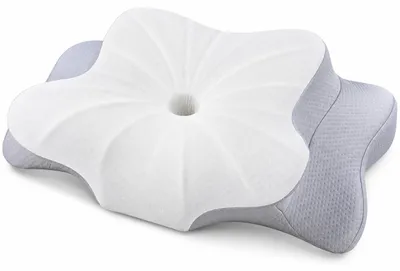 Obrázek produktu pro Polštář na spaní DONAMA paměťová pěna 63x38 cm profilovaný šedý na bok a záda