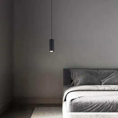 Immagine prodotto di Lampada a sospensione per sala da pranzo nera Lampada a sospensione per soggiorno a 1 luce in alluminio 57918HB