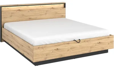 Produktbild von Bett 180x200 QUANT QS02-180 artisan eiche + schwarz