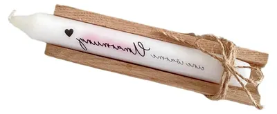 Produktbild von Kerze mit Spruch - Geschenkkerze mit Kerzentattoo - Stabkerze für Trauer und Abschied