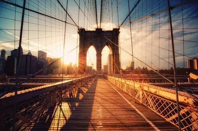 Image de Brooklyn Bridge Sunset - 61x91,5cm - Affiche Poster