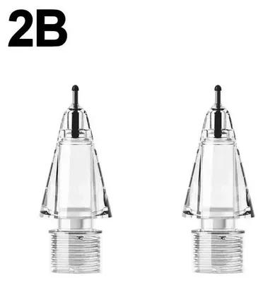 Immagine prodotto di Punte di ricambio per Apple Pencil - 2 confezioni di punte per stylus 2B - Punta morbida e silenziosa - Controllo preciso - Compatibile con la 1ª e la 2ª generazione - Trasparente