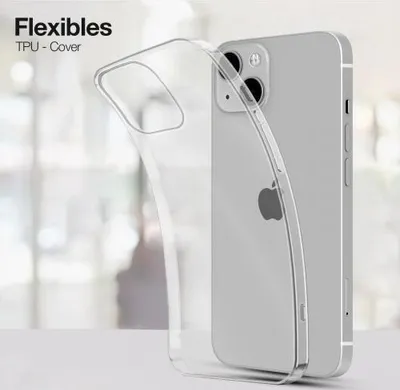 Produktbild von TPU-Hülle Transparent für Apple iPhone 15 Serie - Modellkompatibilität: Für Apple iPhone 15 - Displayglas: Ohne 9H Displayglas