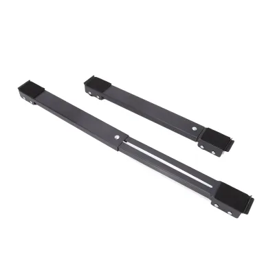 Image de Lot de 2 supports à roulettes pour meubles : pieds surélevés et roulettes pour réfrigérateur et lave-linge, noir