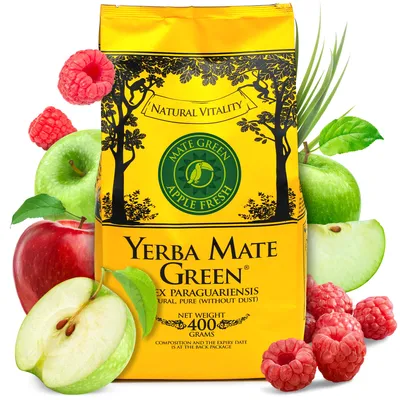 Produktbild von Yerba Mate Grüner Apfel, frisch, 400g. Apfelgeschmack