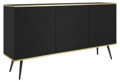 Immagine prodotto di Credenza nera glamour con gambe nere, 160 x 85 x 39