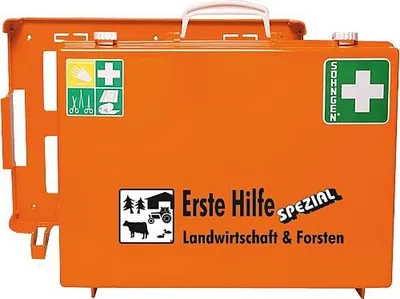 Produktbild von SÖHNGEN Erste-Hilfe-Koffer Landwirtschaft und Forstwirtschaft DIN 13157 mit Wandhalterung - gefüllt