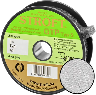 Produktbild von Schnur STROFT GTP Typ S Geflochtene 150m Silbergrau S04-0,09mm-3,5kg