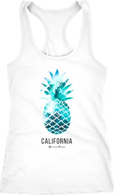 Produktbild von Damen Tank-Top Ananas Galaxy Galaxie Wasser Ozean Racerback Neverless® weiß-ocean M