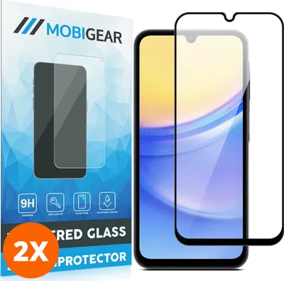 Produktbild von Mobigear Premium 4.99 Samsung Galaxy M15 Panzerglas Gehärtetes Glas Displayschutz - Hüllenfreundlich (2er Pack)