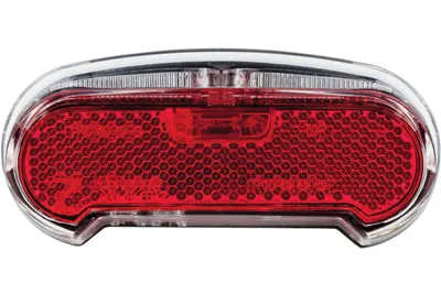 Image de AXA 93912695SC Feu arrière à dynamo 'Riff Steady' LED, porte-bagages 80 mm, noir/transparent/rouge