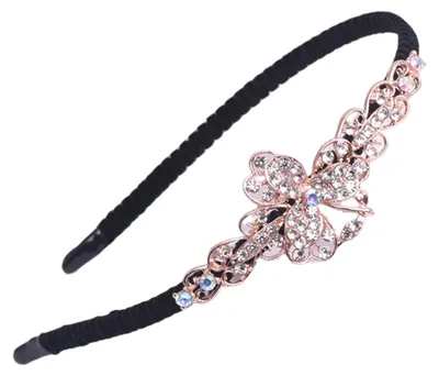 Produktbild von Elegantes Damen-Haarband, rutschfest, Haarreif, Haarschmuck mit Strassblumen, Haaraccessoires