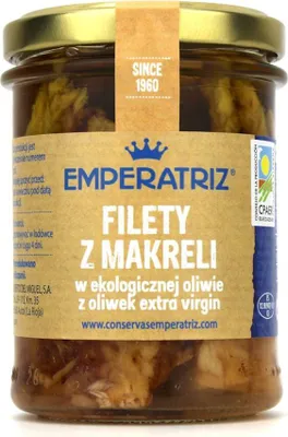 Produktbild von MAKRELENFILETS IN -OLIVENÖL EXTRA VIRGIN 190 g (125 g) (GLAS) – EMPERATRIZ