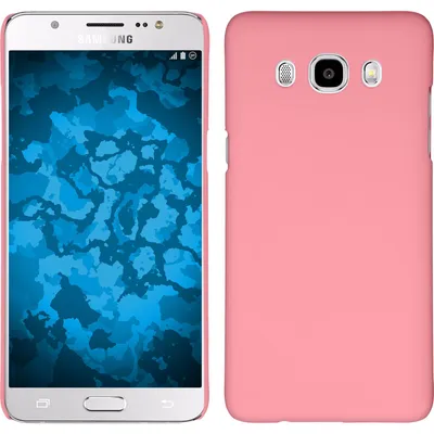 Produktbild von PhoneNatic Case kompatibel mit Samsung Galaxy J5 (2016) J510 - Hülle rosa gummiert Hard-case + 2 Schutzfolien