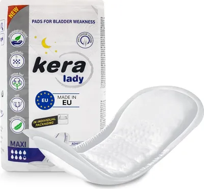 Produktbild von KERA® Inkontinenzeinlagen für Damen extra stark – MAXI saugstarke Hygieneeinlagen bei starker Blasenschwäche, diskret und zuverlässig 3 x 16 Stück