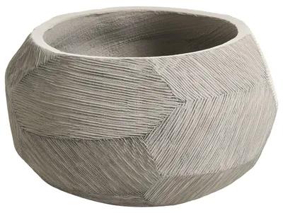 Produktbild von BELIANI Blumentopf Grau Zement Rund 47 x 23 cm Modernes Design Großer Blumenkübel Garten Balkon Innen- und Außenbereich