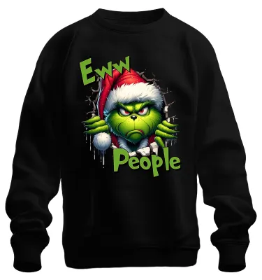 Zdjęcie produktu dla Eww People Grinch Christmas Grumpy grim śmieszny prezent bluza uni , czarny, XL