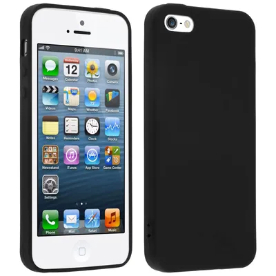Produktbild von Apple iPhone 5, 5s und SE schwarze ultradünne Schutzhülle aus Silikon