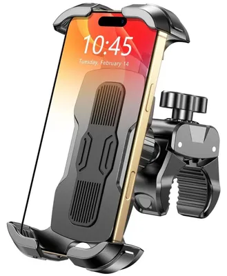 Image de Support pour téléphone de vélo ou de moto, rotatif à 360°, à fixation rapide, universel, compatible avec les téléphones de 4,7 à 6,9 pouces