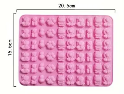 4-teiliges Silikonformen-Set Für Gummibärchen & Schokolade – Mit Dino, Bär, Frucht & Wurm-Formen, Inkl. Pipetten