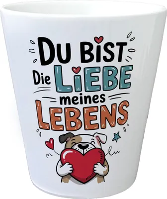 Produktbild von Bulldogge mit Herz Liebe meines Lebens Blumentopf für Tierliebhaber